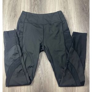 Gymshark Dry Black Leggings Mesh Detail Logo Women’s Size Large L